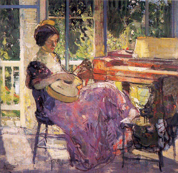 Girl with Guitar, Miller, Richard Emil